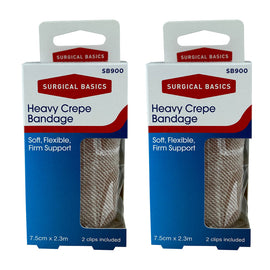 Surgical Basics Heavy Crepe Bandage 7.5cm x 2.3m 2 Pack