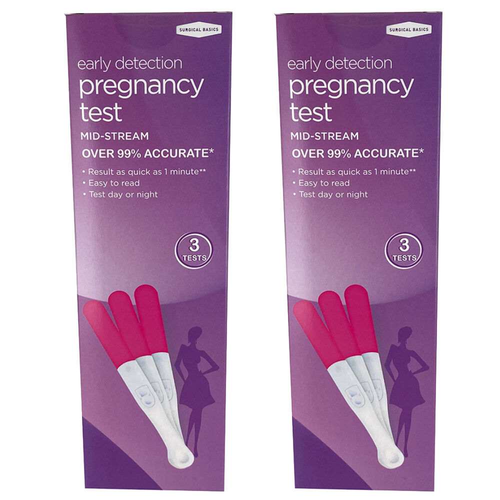 Surgical Basics Midstream Early Pregnancy Test HCG Urine Strips 6 Pack 25 mIU mL