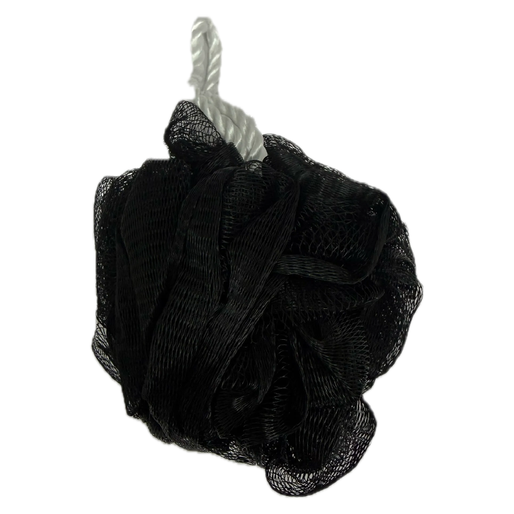 Simply For Me Medium Black Bath Shower Mesh Sponge Ball Scrubber