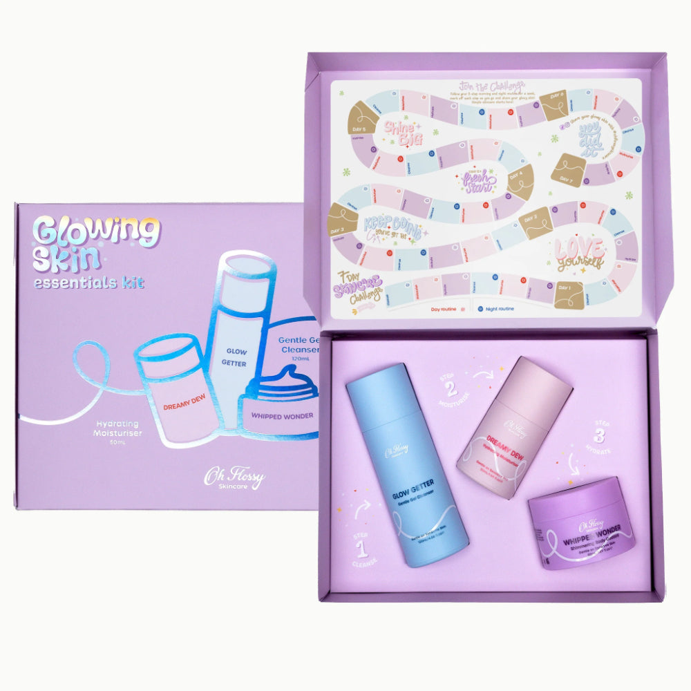 Oh Flossy 3 Piece Skincare Glowing Skin Essentials Kit