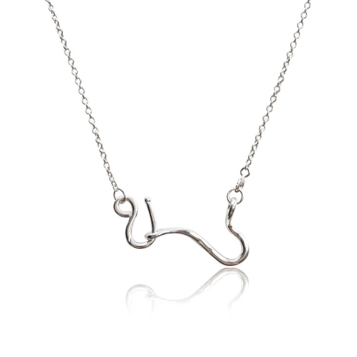 Culturesse Bleu Abstract Line Art Necklace