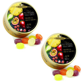 Simpkins Tropical Fruit Drops 200g Tin Sweets Candy Lollies Pack of 2