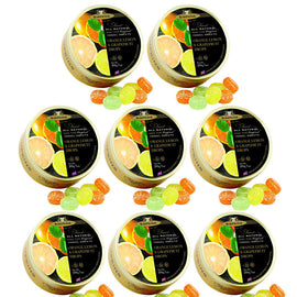 Simpkins Citrus Fruit Drops 8 x 200g Tins Orange Lemon Grapefruit Travel Sweets