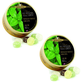 Simpkins Mixed Mint Drops 2 x 200g Tin Traditional English Travel Sweets