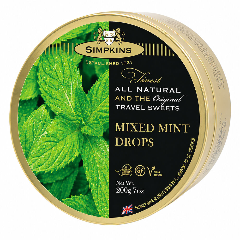 Simpkins Mixed Mint Drops 200g Tin Sweets Candy Lollies
