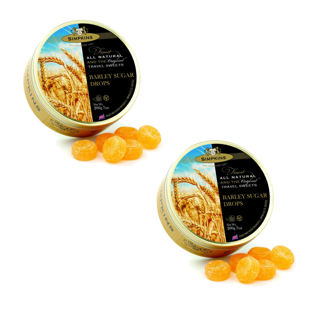 Simpkins Barley Sugar Drops 200g Tin Sweets Candy Lollies x2