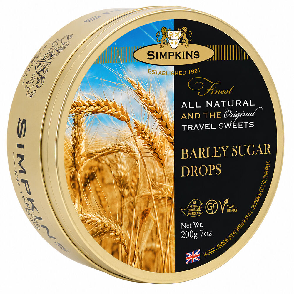 Simpkins Barley Sugar Drops 200g Tin Sweets Candy Lollies