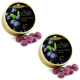Simpkins Blackcurrant Drops 200g Tin Sweets Candy Twin Pack 2 Tins