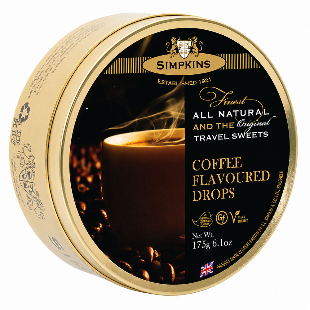 Simpkins Coffee Flavoured Drops 200g Tin Sweets Candy Lollies