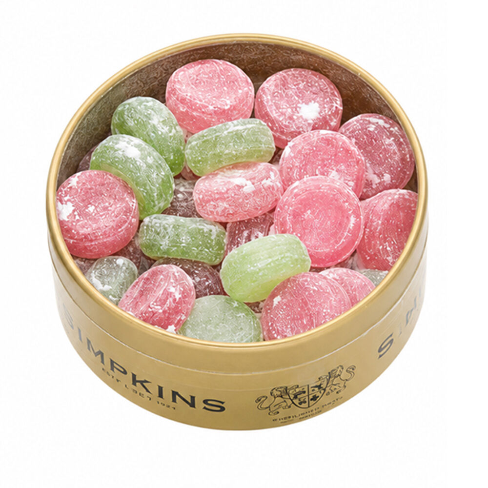 Simpkins Apple Raspberry and Cranberry Drops 200g Tin Sweets Candy Lollies