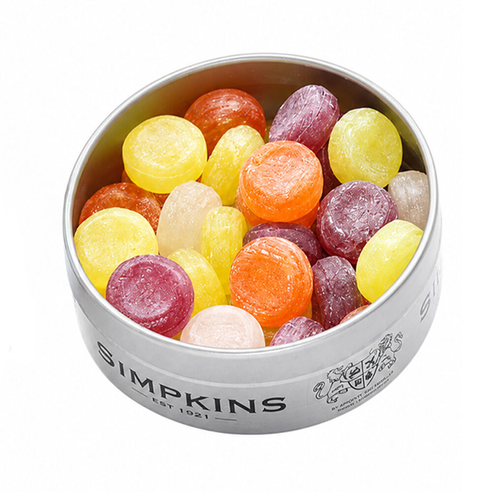 Simpkins Sugar Free Tropical Fruit Drops 175g Tin Sweets Candy Lollies