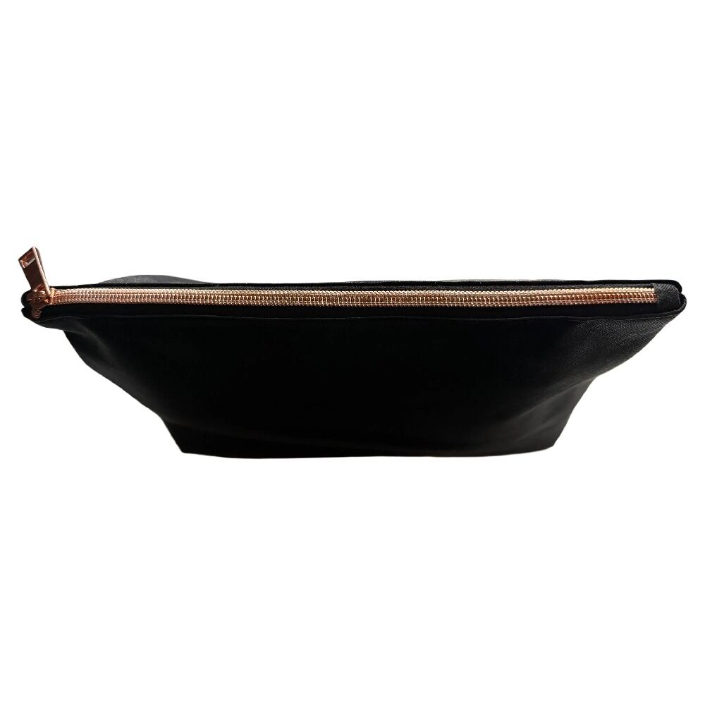 Black Makeup Cosmetic Bag Zip Pouch Toiletry Travel Storage Case