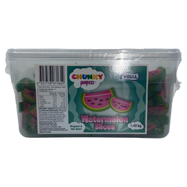 Vidal Chunky Liquorice Watermelon Slices Tub 1.45kg Bulk Candy