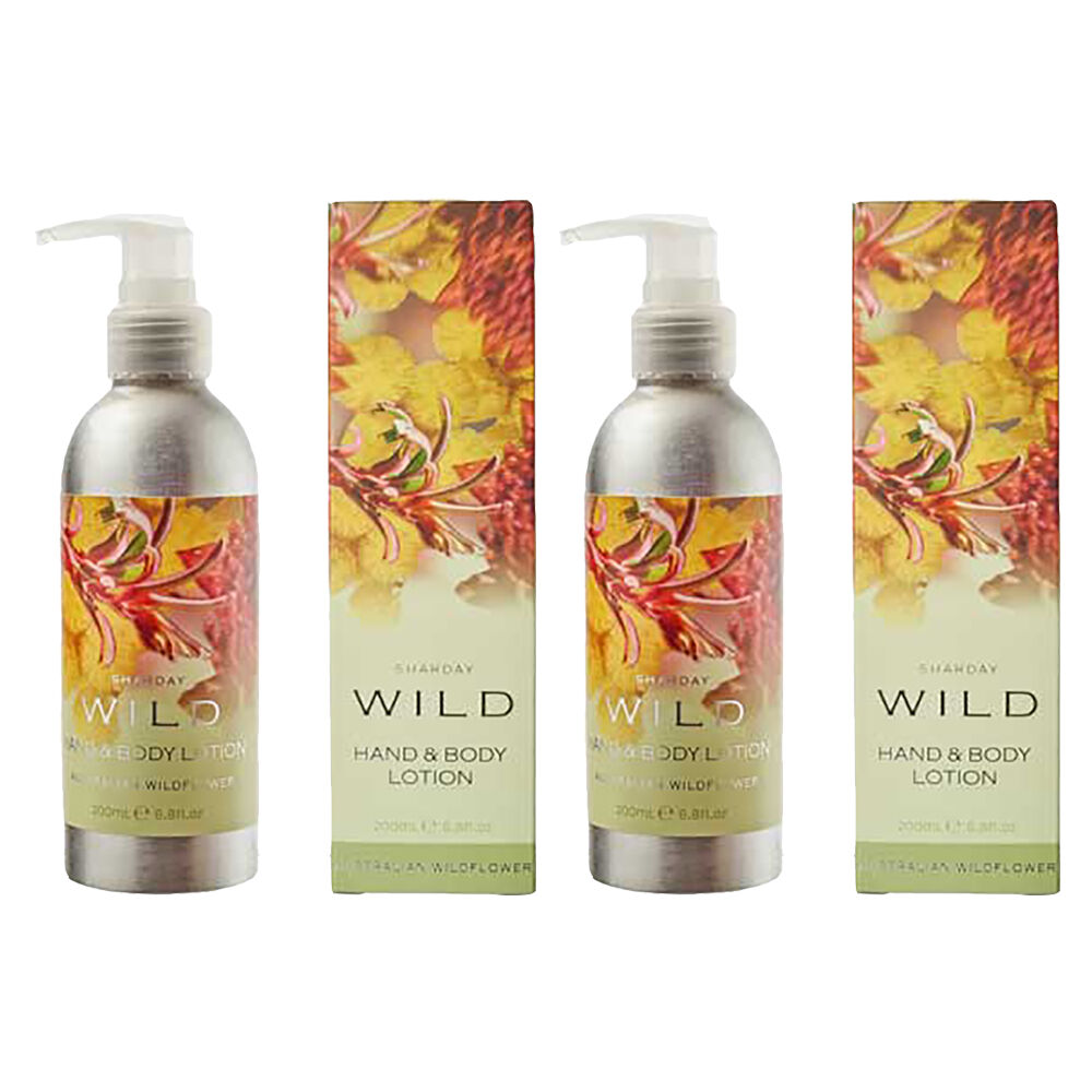 Sharday Wild Hand and Body Lotion 200ml x2 Moisturising Floral Perfume