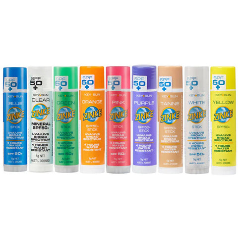 ZINKE SPF 50 Plus Zinc Stick 5g Full Colour Range Bundle