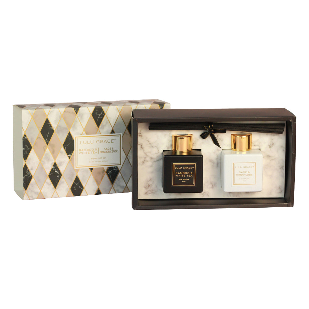 Lulu Grace Diffuser Gift Set 2 x 50ml White Tea and Sage And Frankincense
