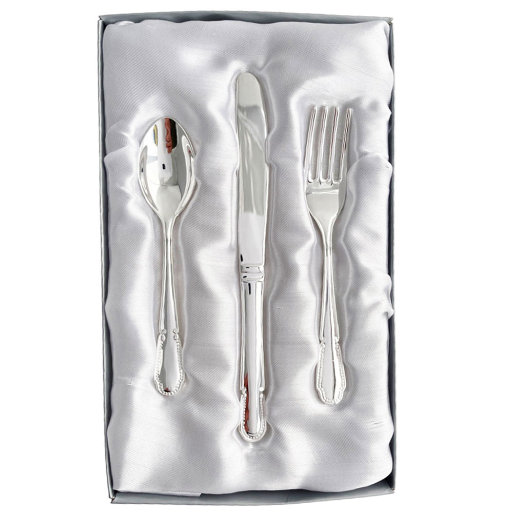 Child 3-Piece Cutlery Set Spoon Fork Knife Handle Kids Tableware