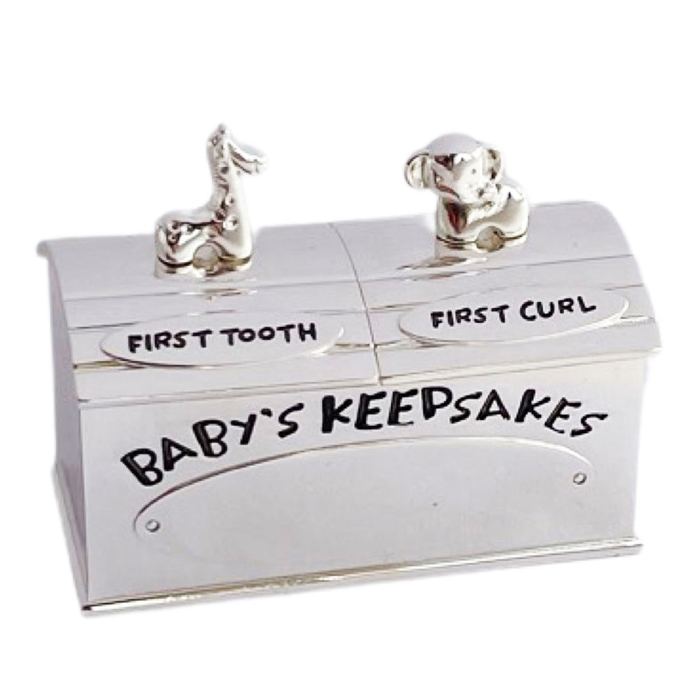 First Tooth And Curl Box Kids Keepsake Fairy Case Silver Plate