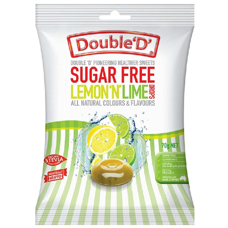 Double D Sugar Free Lemon N Lime Drops 70g