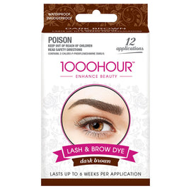 1000 Hour Eyelash and Brow Dye Kit Dark Brown 1 Pack Of 12 Applications