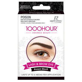 1000 Hour Eyelash and Brow Dye Kit Brown Black 1 Pack Of 12 Applications