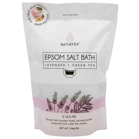 Bathefex Epsom Salt Bath Soak Lavender and Green Tea 1.4kg Muscle Relax