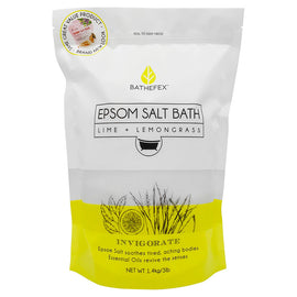 Bathefex Epsom Salt Bath Soak Lime and Lemongrass Invigorate 1.4kg