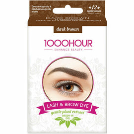1000 Hour Eyelash and Brow Non Peroxide Dye Kit Natural Dark Brown 1 Pack