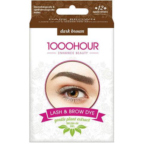 1000 Hour Eyelash and Brow Non Peroxide Dye Kit Natural Dark Brown 1 Pack