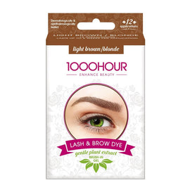 1000 Hour Eyelash and Brow Non Peroxide Dye Kit Natural Light Brown 1 Pack