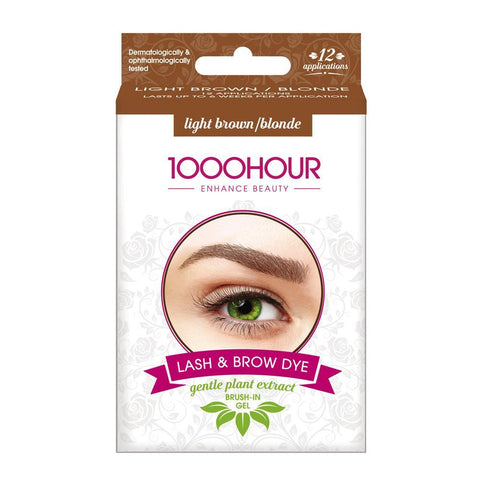 1000 Hour Eyelash and Brow Non Peroxide Dye Kit Natural Light Brown 1 Pack
