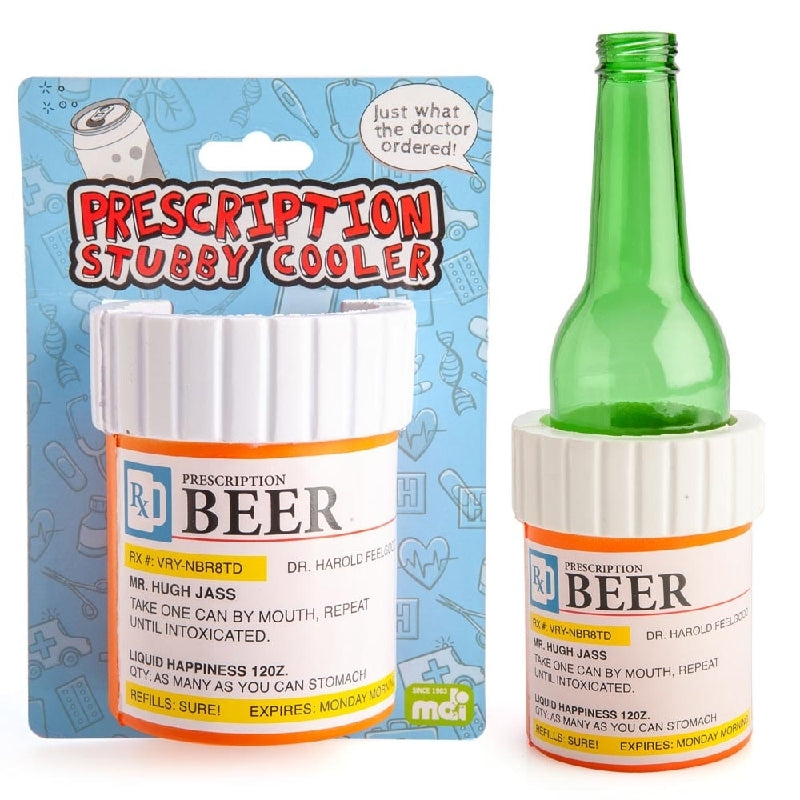 Novelty Gift Prescription Beer Stubby Cooler