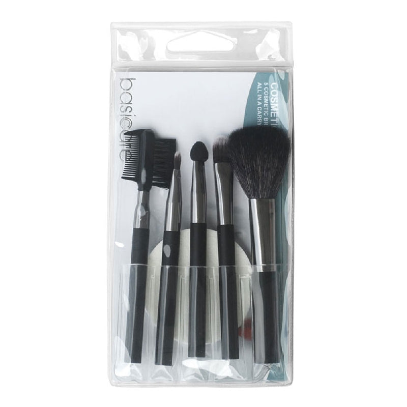 Basicare 5-Piece Cosmetic Application Brush Set