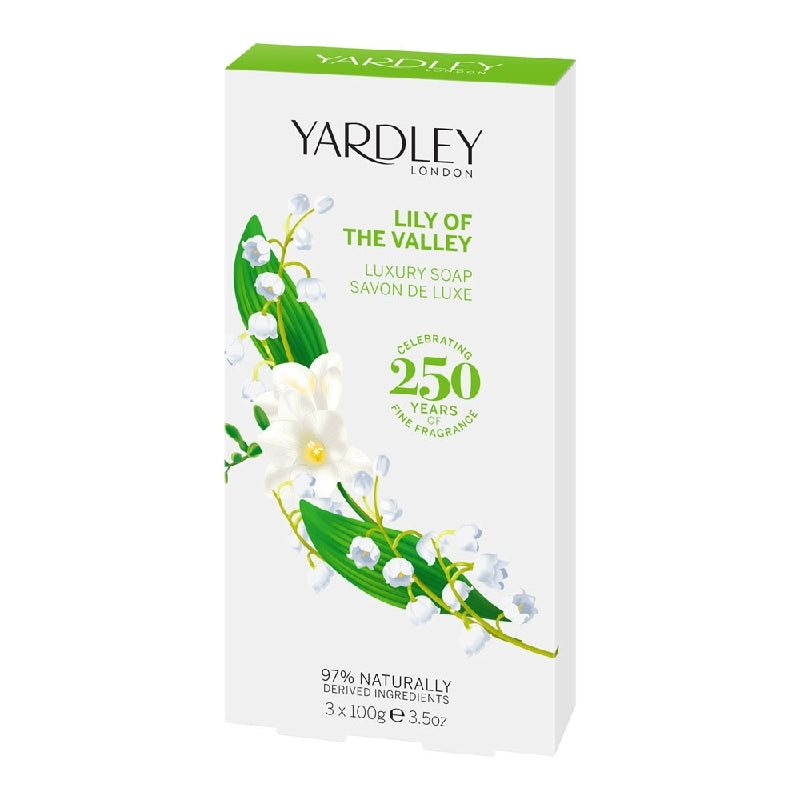 Yardley Lily of the Valley Luxury Soap 100g x 3