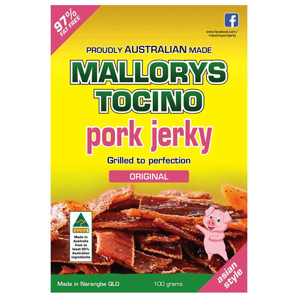 Mallorys Tocino Original Pork Jerky 100g (for Human Consumption)