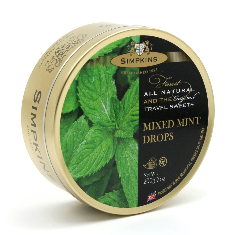 Simpkins Mixed Mint Drops 200g Tin Sweets Candy Lollies